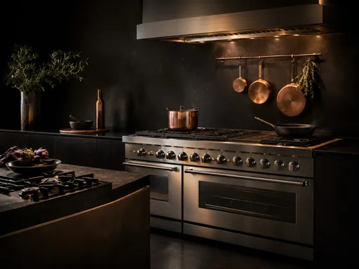 Fogão profissional em inox em cozinha gourmet